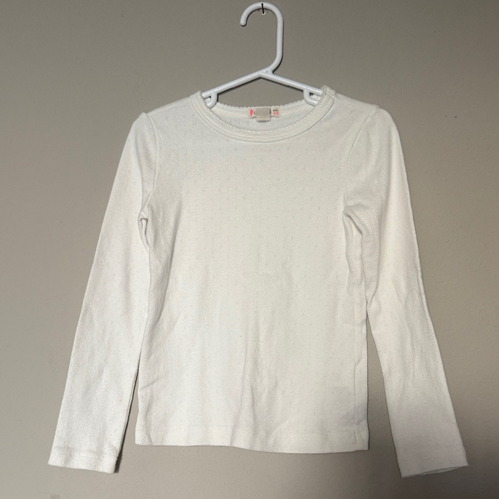 Crewcuts White Long Sleeve Shirt Girl’s sz 4-5